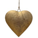 Myri Decorative Metal Heart Wall Decor Set of 3, Antique Gold Iron with Jute Hanging Rope, 12, 9.5, 7 Inches By The Urban Port
