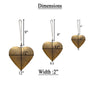 Myri Decorative Metal Heart Wall Decor Set of 3, Antique Gold Iron with Jute Hanging Rope, 12, 9.5, 7 Inches By The Urban Port