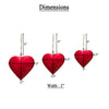 Myri Decorative Metal Heart Wall Decor Set of 3, Classic Red with Jute Hanging Rope, 12, 9.5, 7 Inches By The Urban Port