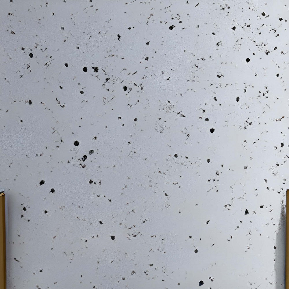 Aira Set of 2 Planters | 20, 22" Tall | Gold Foldable Metal Stand | White Speckled Pattern By The Urban Port