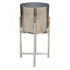 Aira Set of 2 Planters | 19, 22" Tall | Foldable Iron Stand | Nickel Finish By The Urban Port