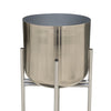 Aira Set of 2 Planters | 19, 22" Tall | Foldable Iron Stand | Nickel Finish By The Urban Port