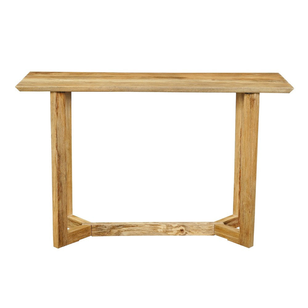 Nina Console Table | 48’’ Rectangular Top | Open Frame with Trestle Base | Natural Brown Mango Wood By The Urban Port UPT-332347