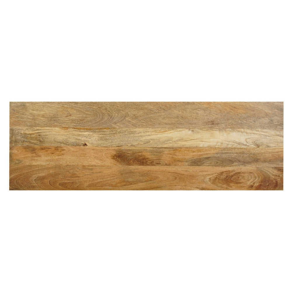 Nina Console Table | 48’’ Rectangular Top | Open Frame with Trestle Base | Natural Brown Mango Wood By The Urban Port UPT-332347