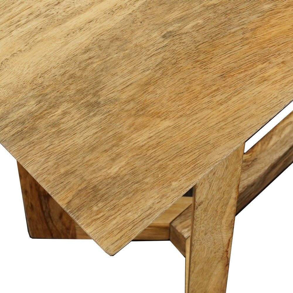 Nina Console Table | 48’’ Rectangular Top | Open Frame with Trestle Base | Natural Brown Mango Wood By The Urban Port UPT-332347