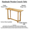 Nina Console Table | 48’’ Rectangular Top | Open Frame with Trestle Base | Natural Brown Mango Wood By The Urban Port UPT-332347