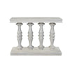 Sofa Console Table, 42 Inch Top, Sandlasted Washed White Mango Wood, Turned Pillar Legs By The Urban Port