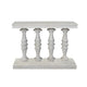Sofa Console Table, 42 Inch Top, Sandlasted Washed White Mango Wood, Turned Pillar Legs By The Urban Port