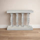 Sofa Console Table, 42 Inch Top, Sandlasted Washed White Mango Wood, Turned Pillar Legs By The Urban Port