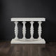Console Table, 42-Inch Mango Wood Top, Shabby Chic Finish, Turned Pillar Legs By The Urban Port