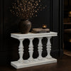 Console Table, 42-Inch Mango Wood Top, Shabby Chic Finish, Turned Pillar Legs By The Urban Port