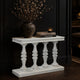 Console Table, 42-Inch Mango Wood Top, Shabby Chic Finish, Turned Pillar Legs By The Urban Port