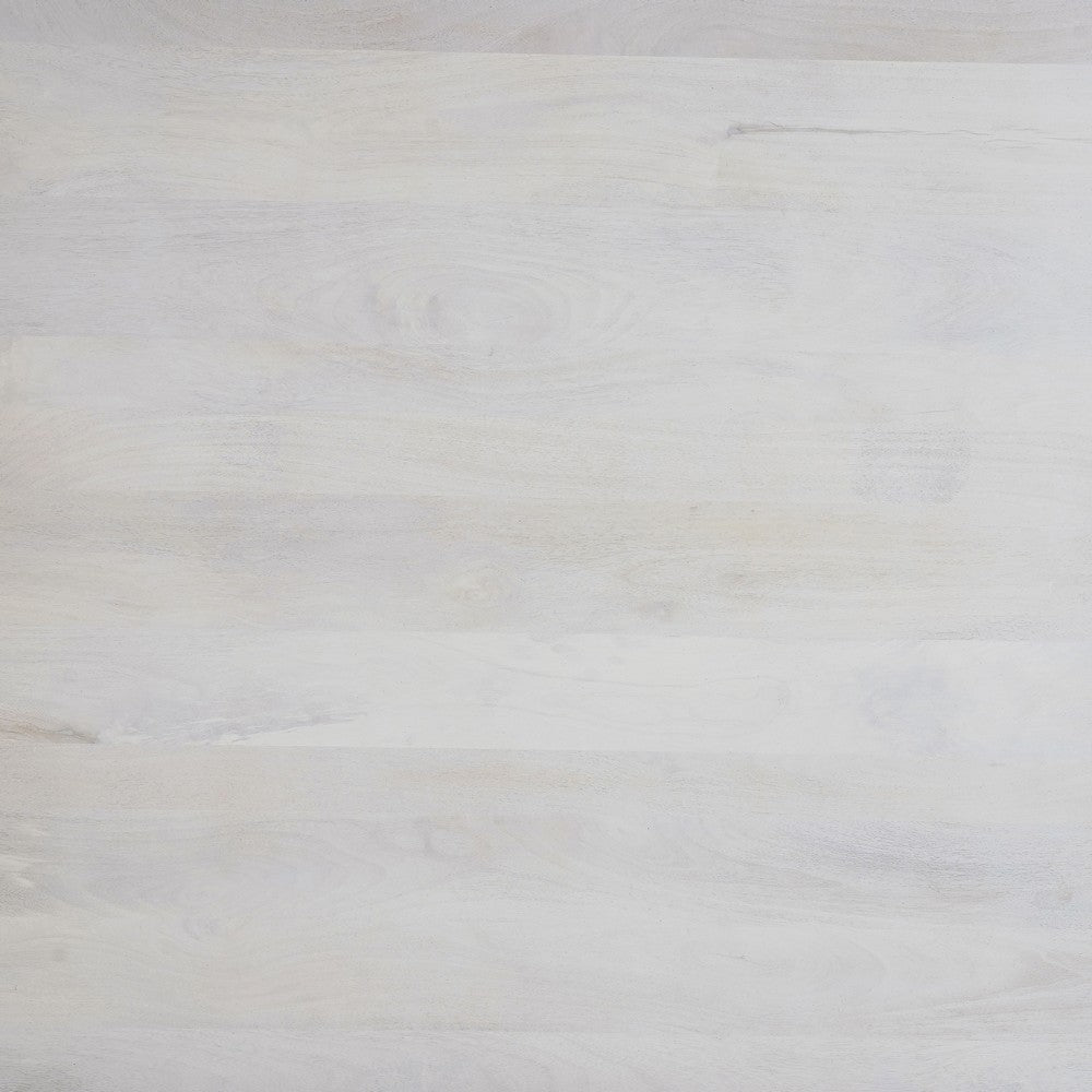 Aya 40’’ Square Coffee Table | Biscotti White Mango Wood | Bold Angled Legs By The Urban Port UPT-332349