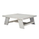 Aya 40’’ Square Coffee Table | Biscotti White Mango Wood | Bold Angled Legs By The Urban Port UPT-332349