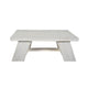 Aya 40’’ Square Coffee Table | Biscotti White Mango Wood | Bold Angled Legs By The Urban Port UPT-332349