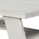 Aya 40’’ Square Coffee Table | Biscotti White Mango Wood | Bold Angled Legs By The Urban Port UPT-332349