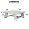 Aya 40’’ Square Coffee Table | Biscotti White Mango Wood | Bold Angled Legs By The Urban Port UPT-332349