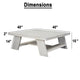 Aya 40’’ Square Coffee Table | Biscotti White Mango Wood | Bold Angled Legs By The Urban Port UPT-332349