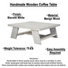 Aya 40’’ Square Coffee Table | Biscotti White Mango Wood | Bold Angled Legs By The Urban Port UPT-332349