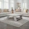 Aya 40’’ Square Coffee Table | Biscotti White Mango Wood | Bold Angled Legs By The Urban Port UPT-332349