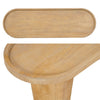 Sofa Console Table, 47 Inch Raised Edge Oval Shape Tray Top, Sandblasted Natural Brown Mango Wood By The Urban Port