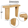 Sofa Console Table, 47 Inch Raised Edge Oval Shape Tray Top, Sandblasted Natural Brown Mango Wood By The Urban Port