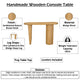 Sofa Console Table, 47 Inch Raised Edge Oval Shape Tray Top, Sandblasted Natural Brown Mango Wood By The Urban Port
