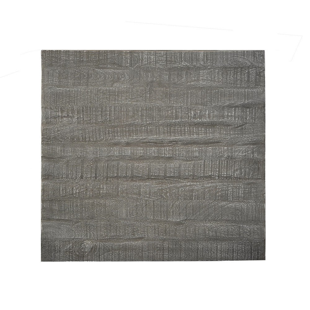 Rydan Coffee Table | 33 Inch Square Block Top | Sandblasted Gray Mango Wood  By The Urban Port