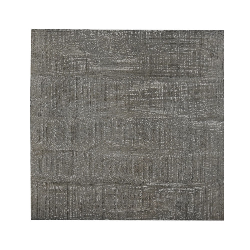 Rydan Side End Table | 19 Inch Square Block Top | Sandblasted Gray Mango Wood By The Urban Port UPT-332352