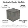 Rydan Side End Table | 19 Inch Square Block Top | Sandblasted Gray Mango Wood By The Urban Port UPT-332352