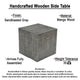 Rydan Side End Table | 19 Inch Square Block Top | Sandblasted Gray Mango Wood By The Urban Port UPT-332352