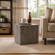 Rydan Side End Table | 19 Inch Square Block Top | Sandblasted Gray Mango Wood By The Urban Port