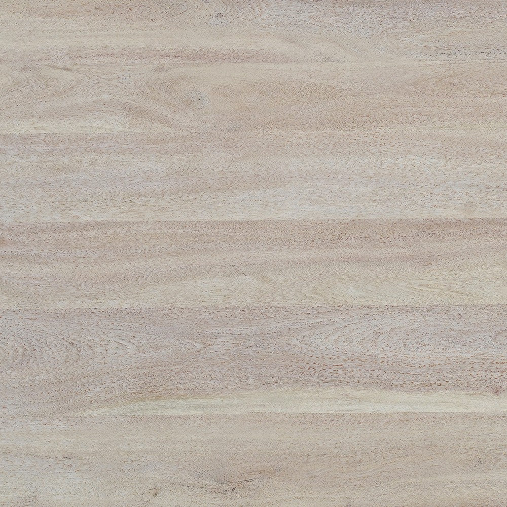 Nira Coffee Table | 48 Inch Rectangular Top | Handcrafted Washed White Acacia Wood | Panel Leg Base By The Urban Port UPT-332353