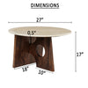 Kali Coffee Table | 27" Natural Round Marble Tabletop | Dark Brown Mango Wood Sculptural Base By The Urban Port