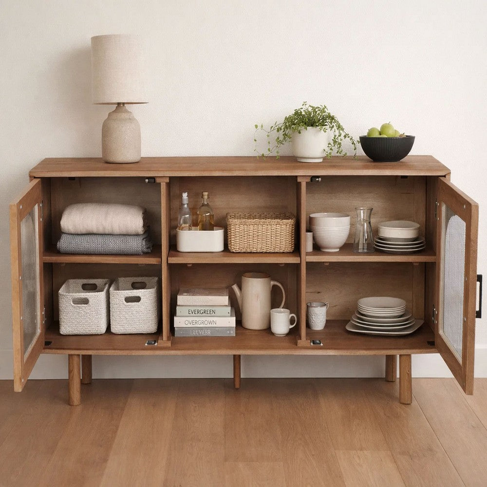 64 Inch James Adway Accent Cabinet In Natural Brown