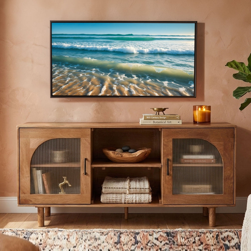 64 Inch James Adway Accent Cabinet In Natural Brown