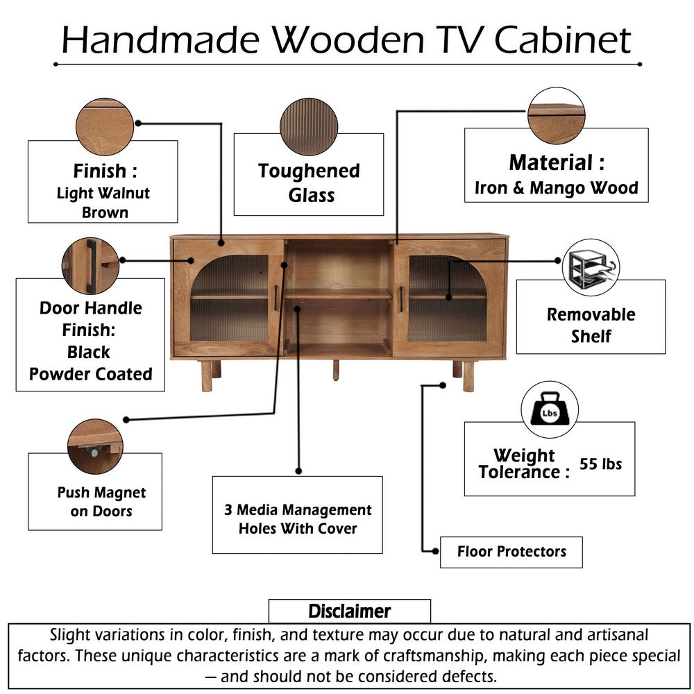 64 Inch James Adway Accent Cabinet In Natural Brown