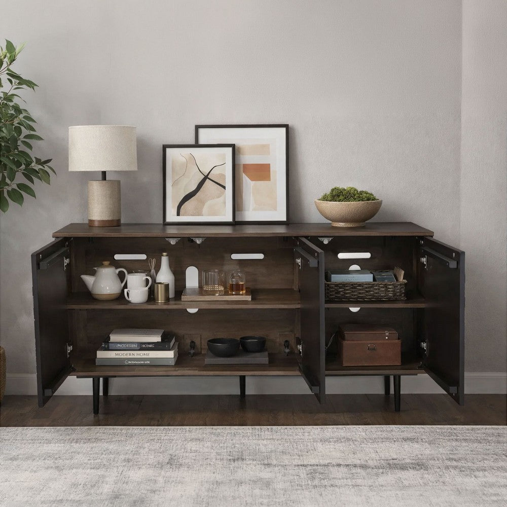 64 Inch Cosmo James Adway Accent Cabinet In Natural Brown