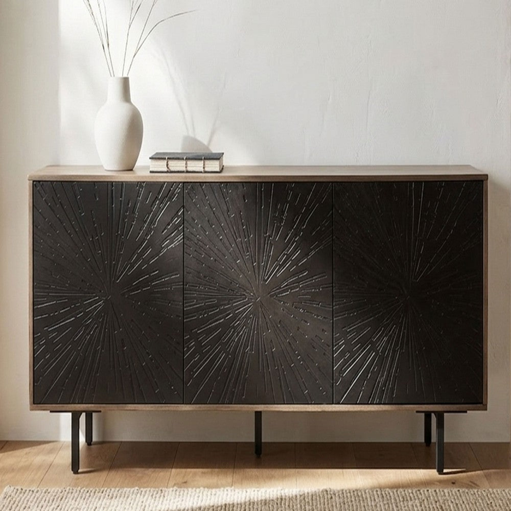 64 Inch Cosmo James Adway Accent Cabinet In Natural Brown