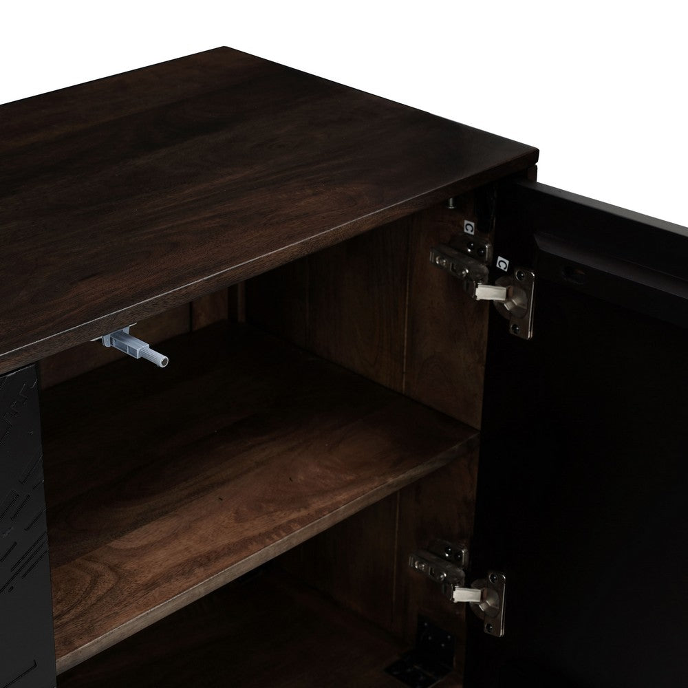 64 Inch Cosmo James Adway Accent Cabinet In Natural Brown