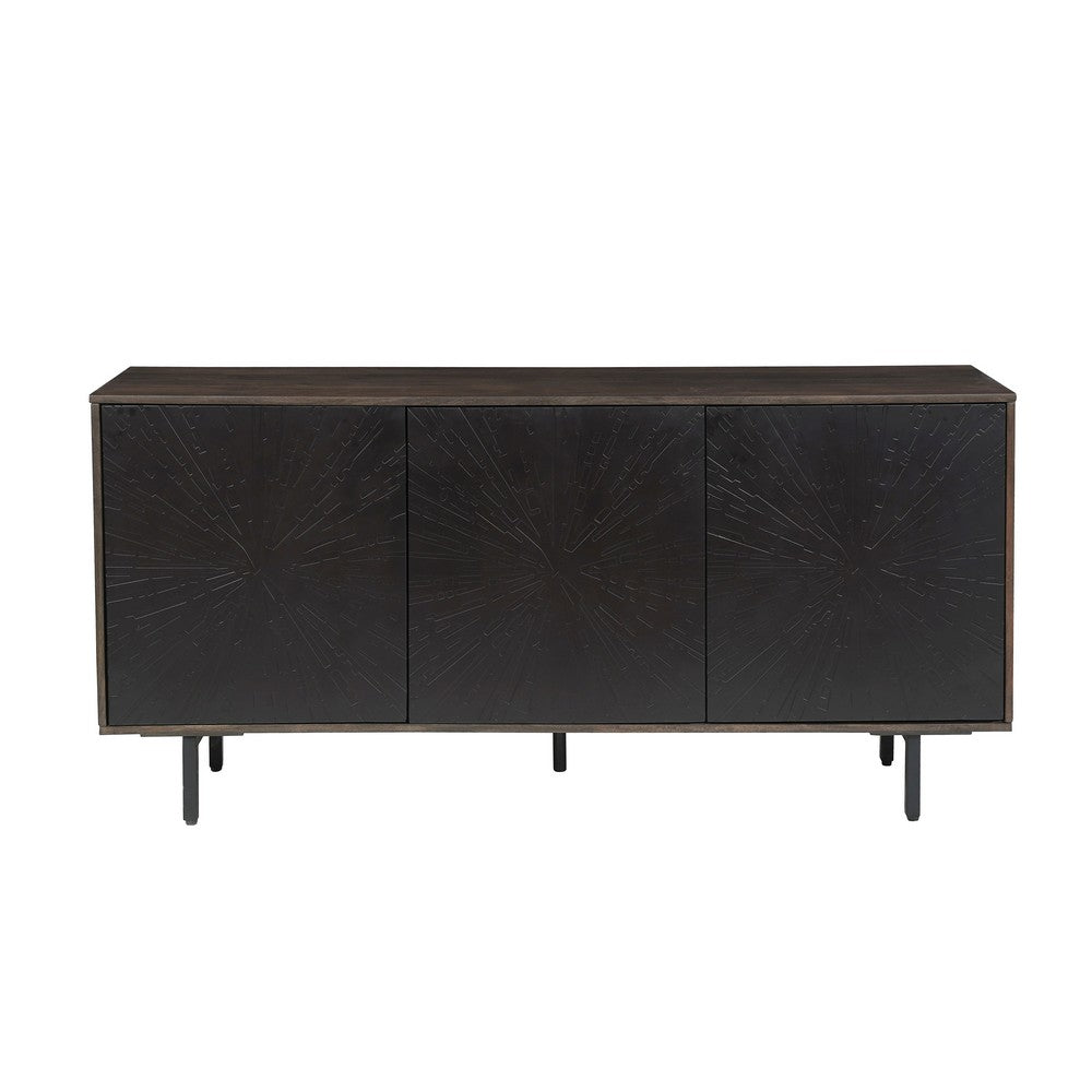 64 Inch Cosmo James Adway Accent Cabinet In Natural Brown