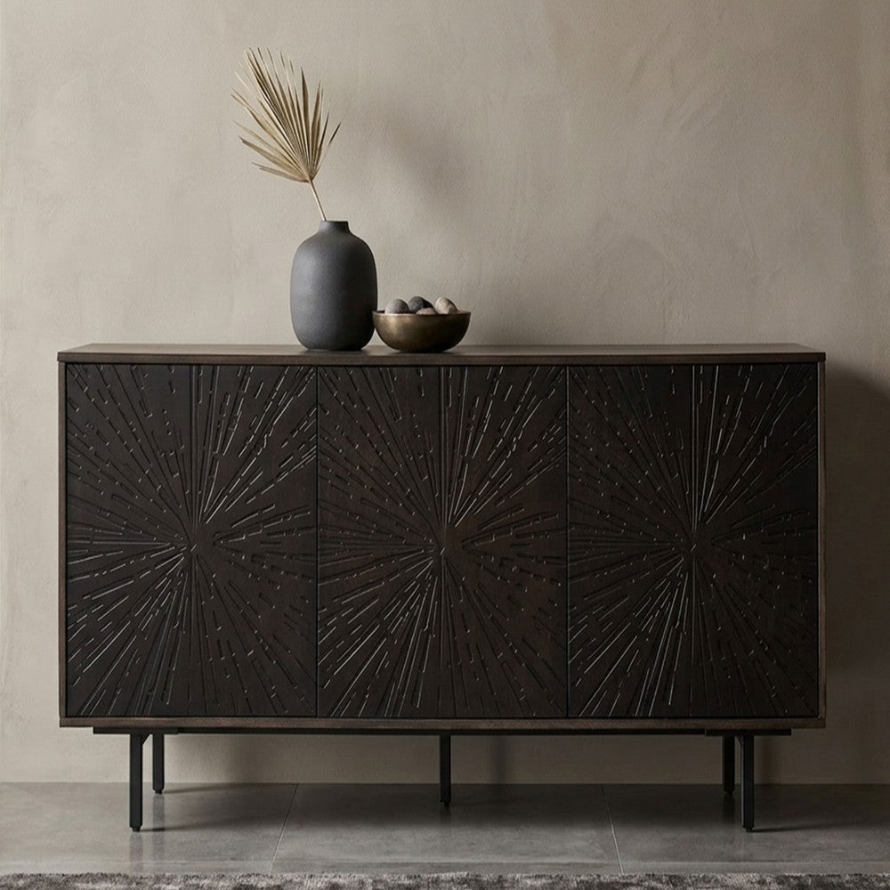 64 Inch Cosmo James Adway Accent Cabinet In Natural Brown