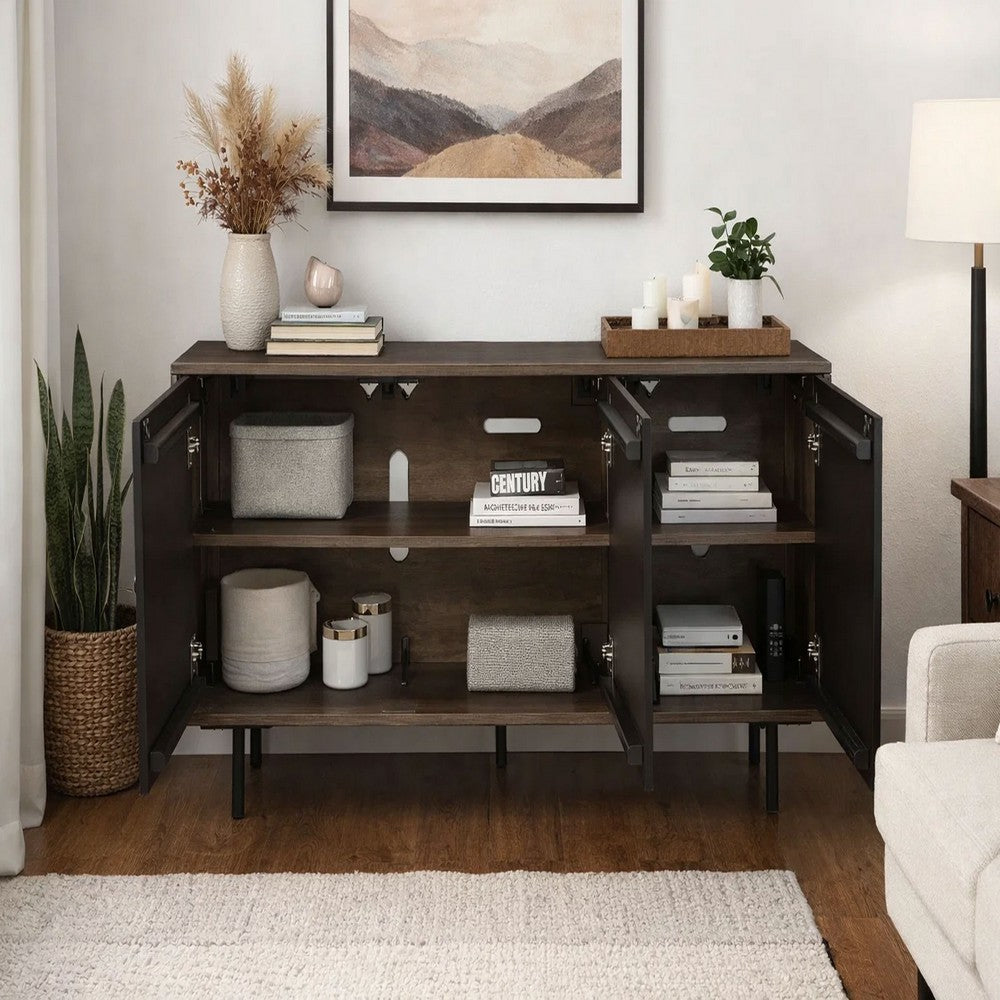 64 Inch Cosmo James Adway Accent Cabinet In Natural Brown