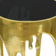 Capri Side End Table | 24.75 Inch Round Glass Top | Melting Drip Design | Antique Gold By The Urban Port UPT-332445