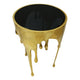 Capri Side End Table | 24.75 Inch Round Glass Top | Melting Drip Design | Antique Gold By The Urban Port UPT-332445