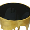 Capri Side End Table | 24.75 Inch Round Glass Top | Melting Drip Design | Antique Gold By The Urban Port UPT-332445