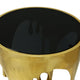 Capri Side End Table | 24.75 Inch Round Glass Top | Melting Drip Design | Antique Gold By The Urban Port UPT-332445