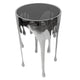 Capri Side End Table | 24.75 Inch Round Glass Top | Melting Drip Design | Silver By The Urban Port UPT-332446