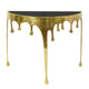 Capri Console Table | Melting Drip Design | Black Glass Top | Gold By The Urban Port UPT-332447