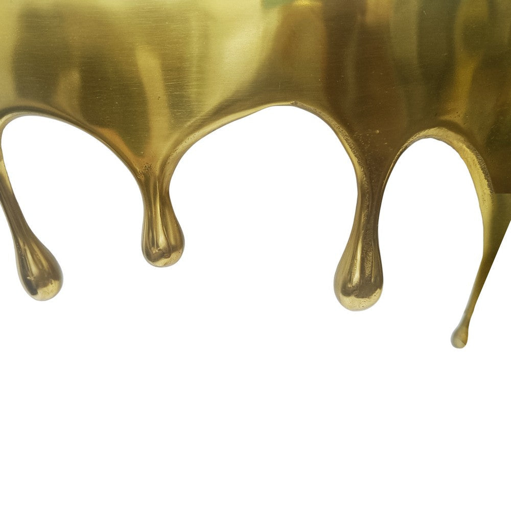 Capri Console Table | Melting Drip Design | Black Glass Top | Gold By The Urban Port UPT-332447